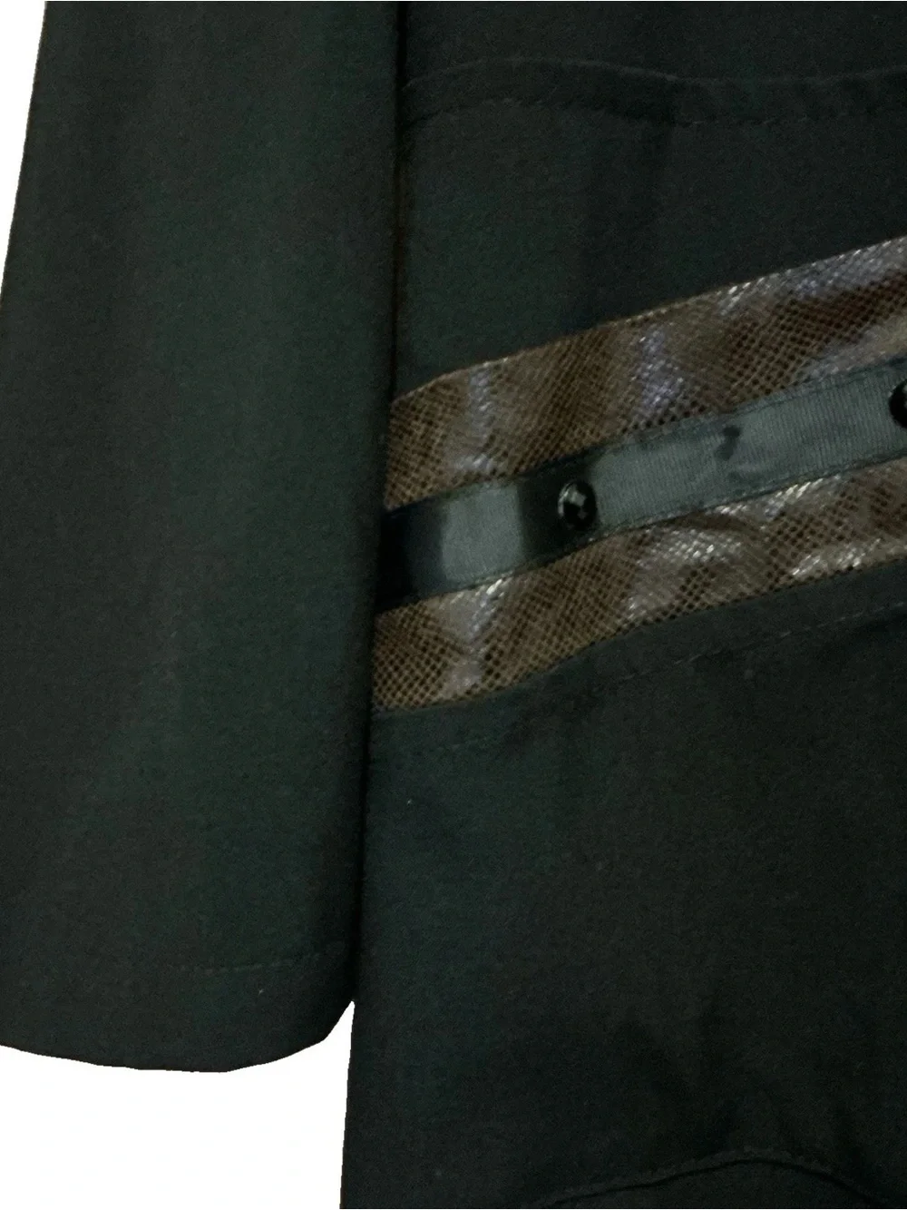 Vintage Kadin Trench Coat Womens 12 Black Goth Matrix Lightweight Long Jacket - Picture 5 of 8